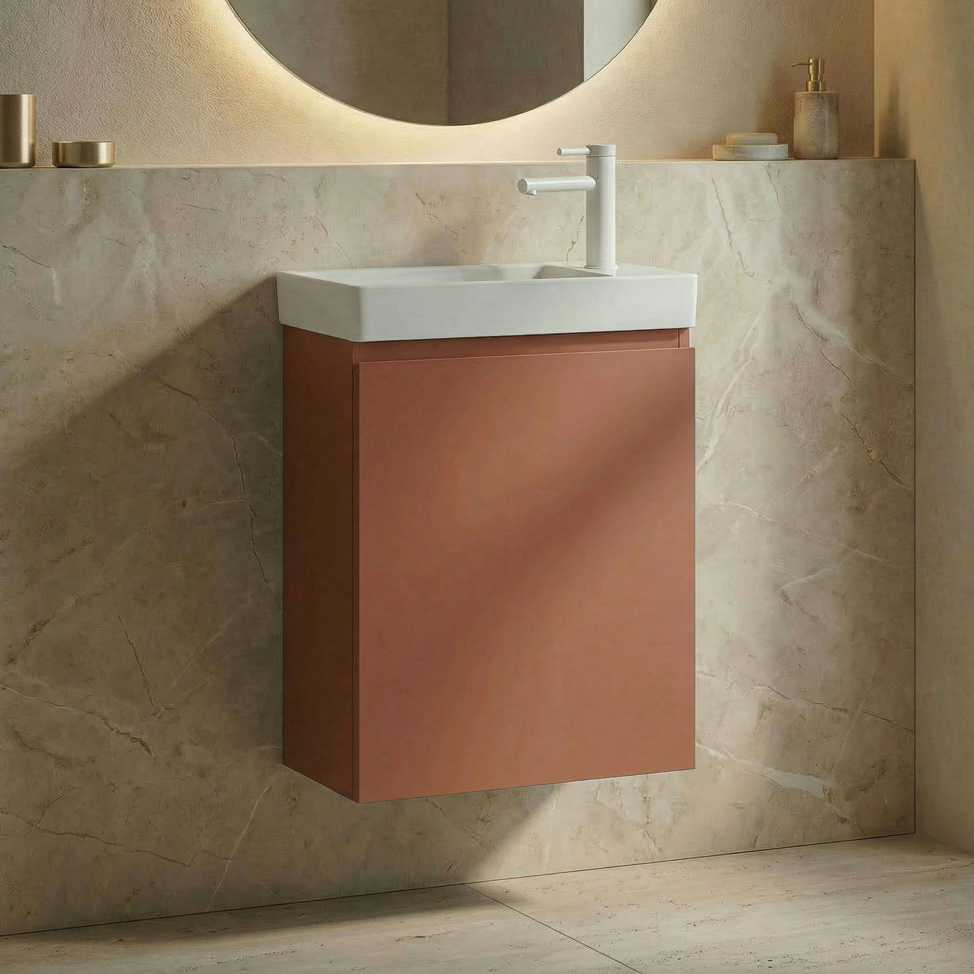 Lave-mains suspendu rouge 1 porte IRIS