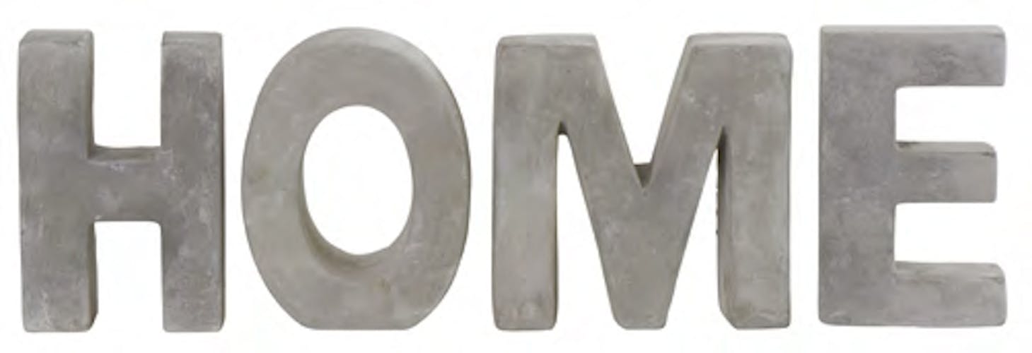 Lettres à poser en ciment "HOME" H15cm