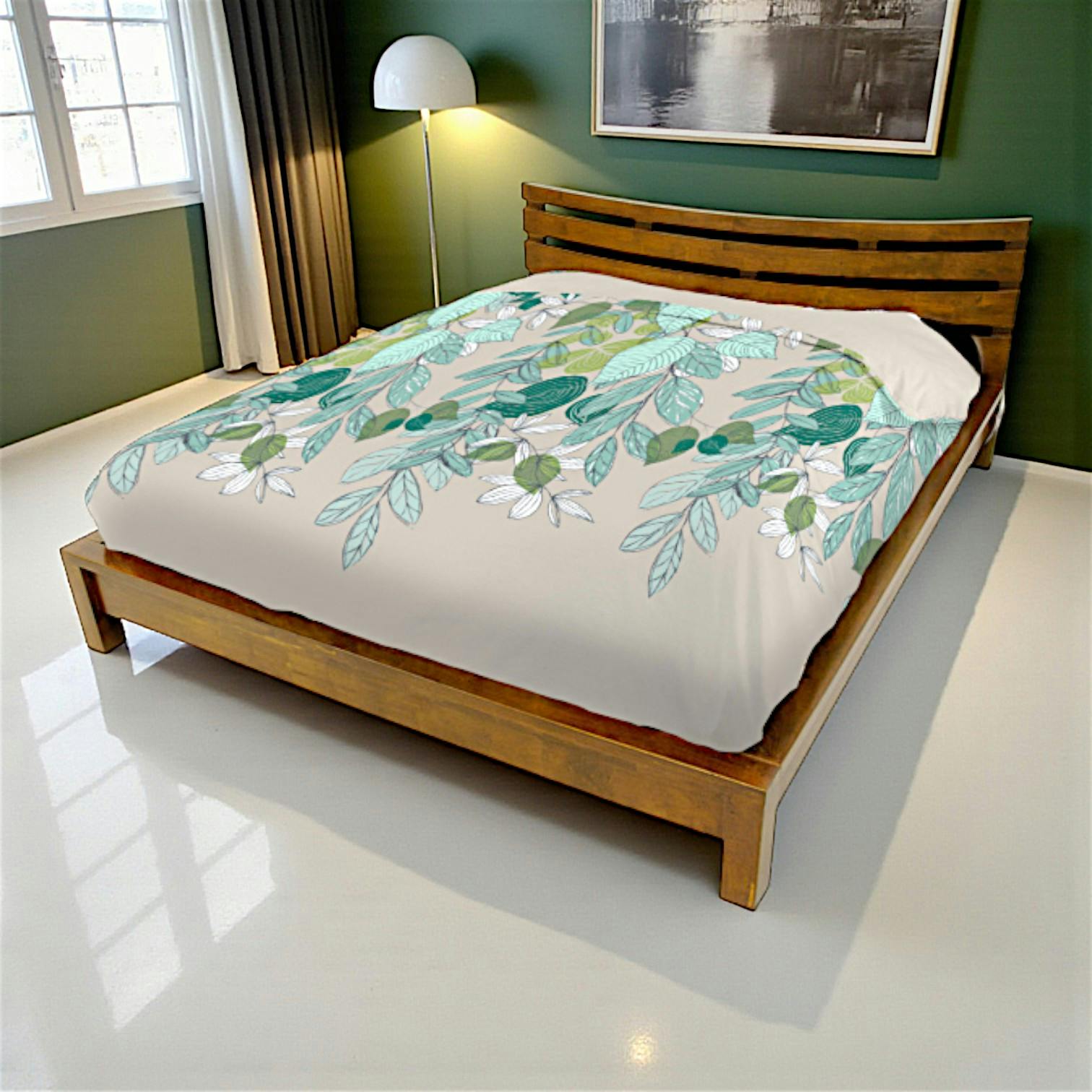 Lit 2 places couchage 140x190 avec tête de lit basse Hévéa 156x204x80cm NIAGARA