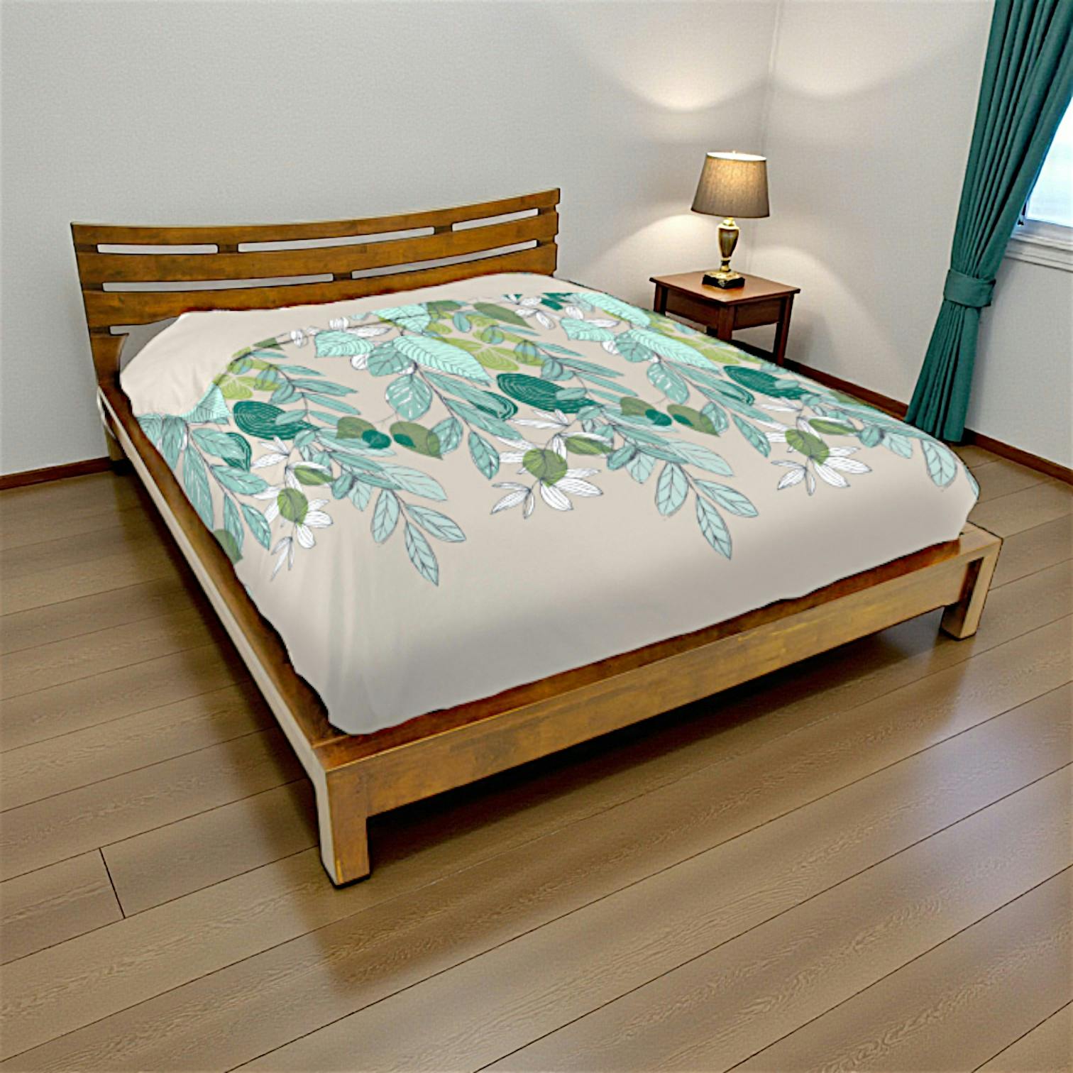 Lit 2 places couchage 160x200 avec tête de lit basse Hévéa 176x214x80cm NIAGARA