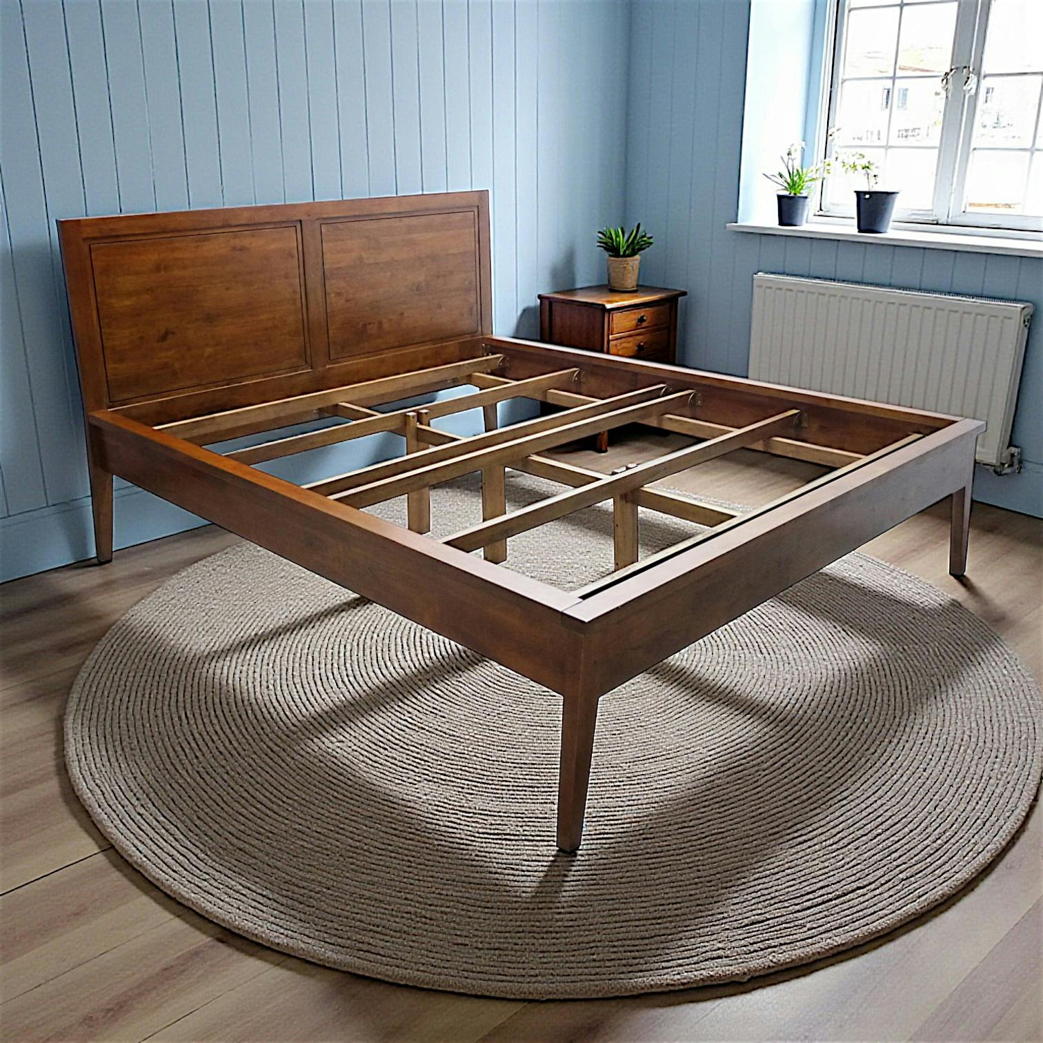 Lit 2 places Hévéa pour couchage 140x190 158X201x110cm SIXTIES