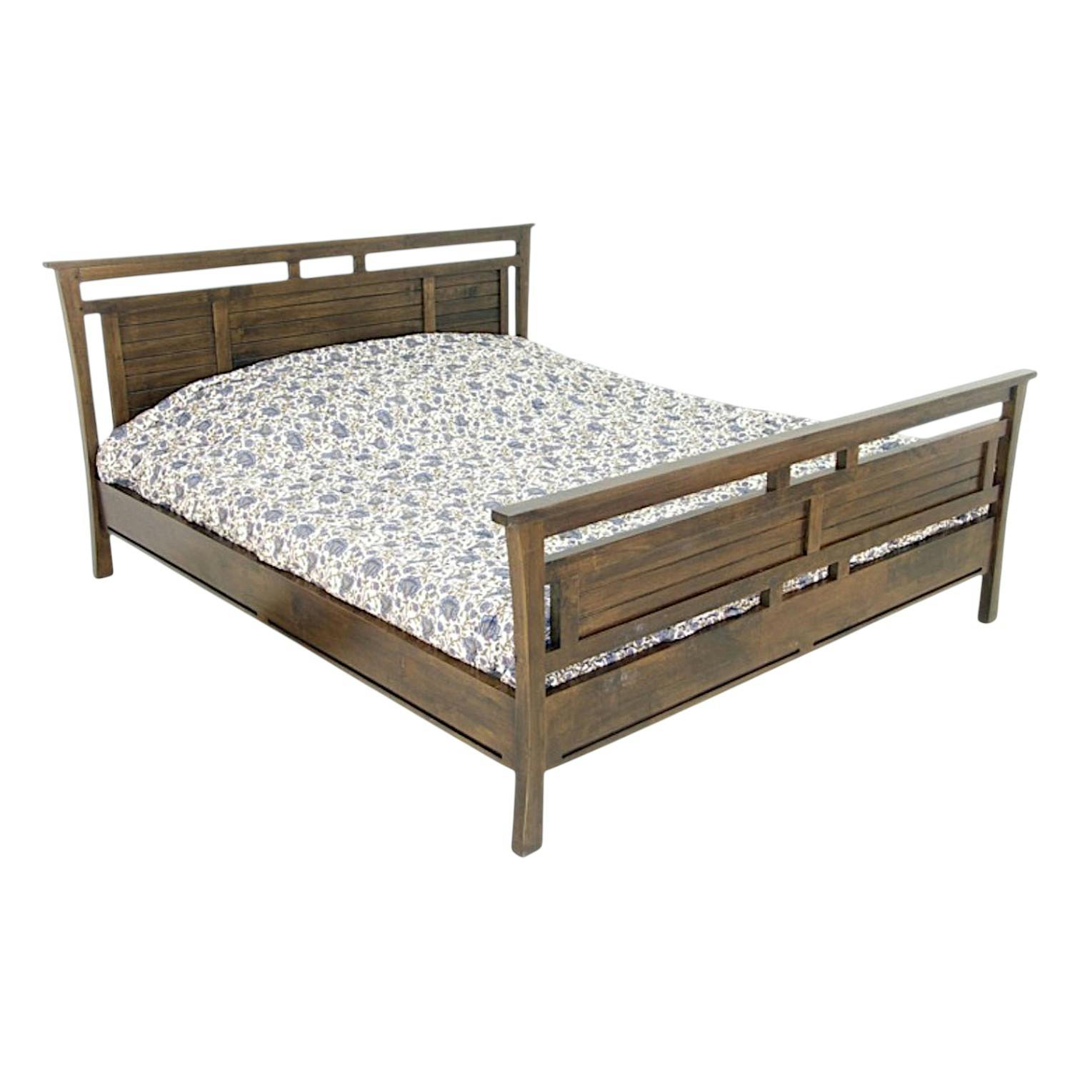 Lit 2 places Hévéa pour couchage 140x190 pieds évasés 200x158x95cm MAORI