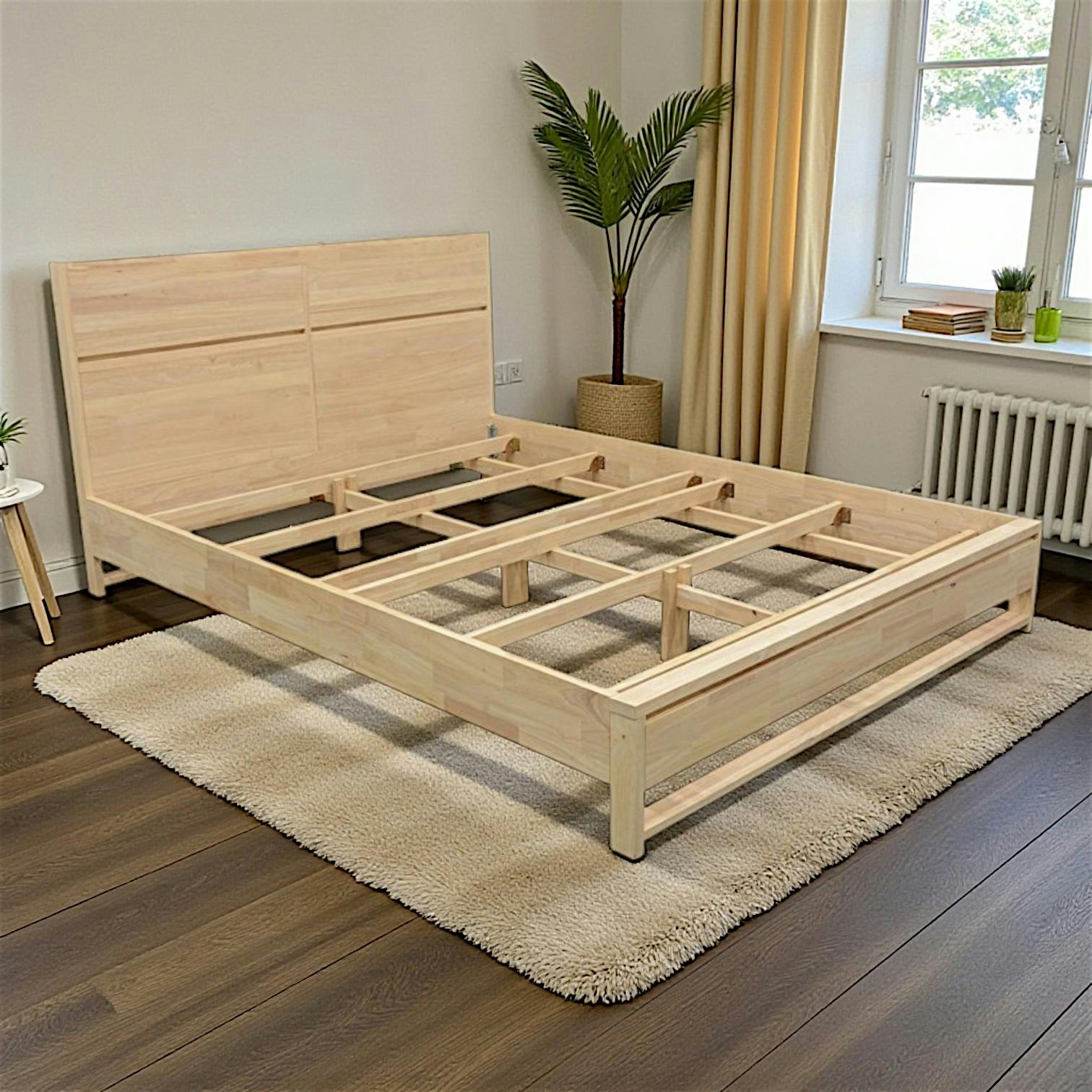 Lit 2 places Hévéa pour couchage 160x200 167x217x97cm BALTIC