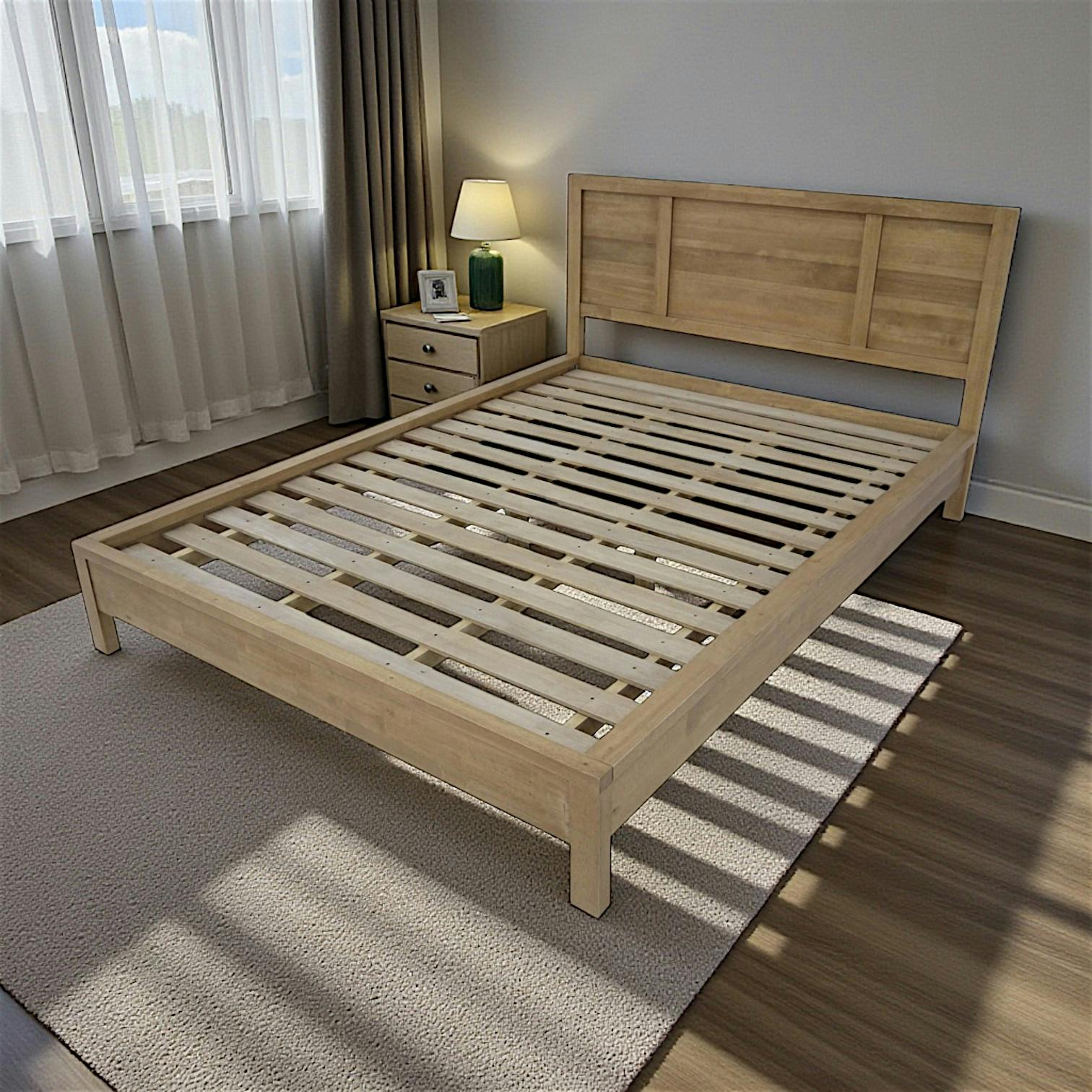 Lit 2 places Hévéa pour couchage 160x200 174x210x115cm HELENA