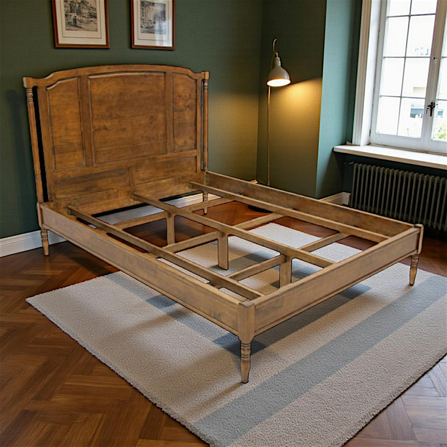 Lit 2 places Hévéa pour couchage 180x200 194x209x130cm TRADITION