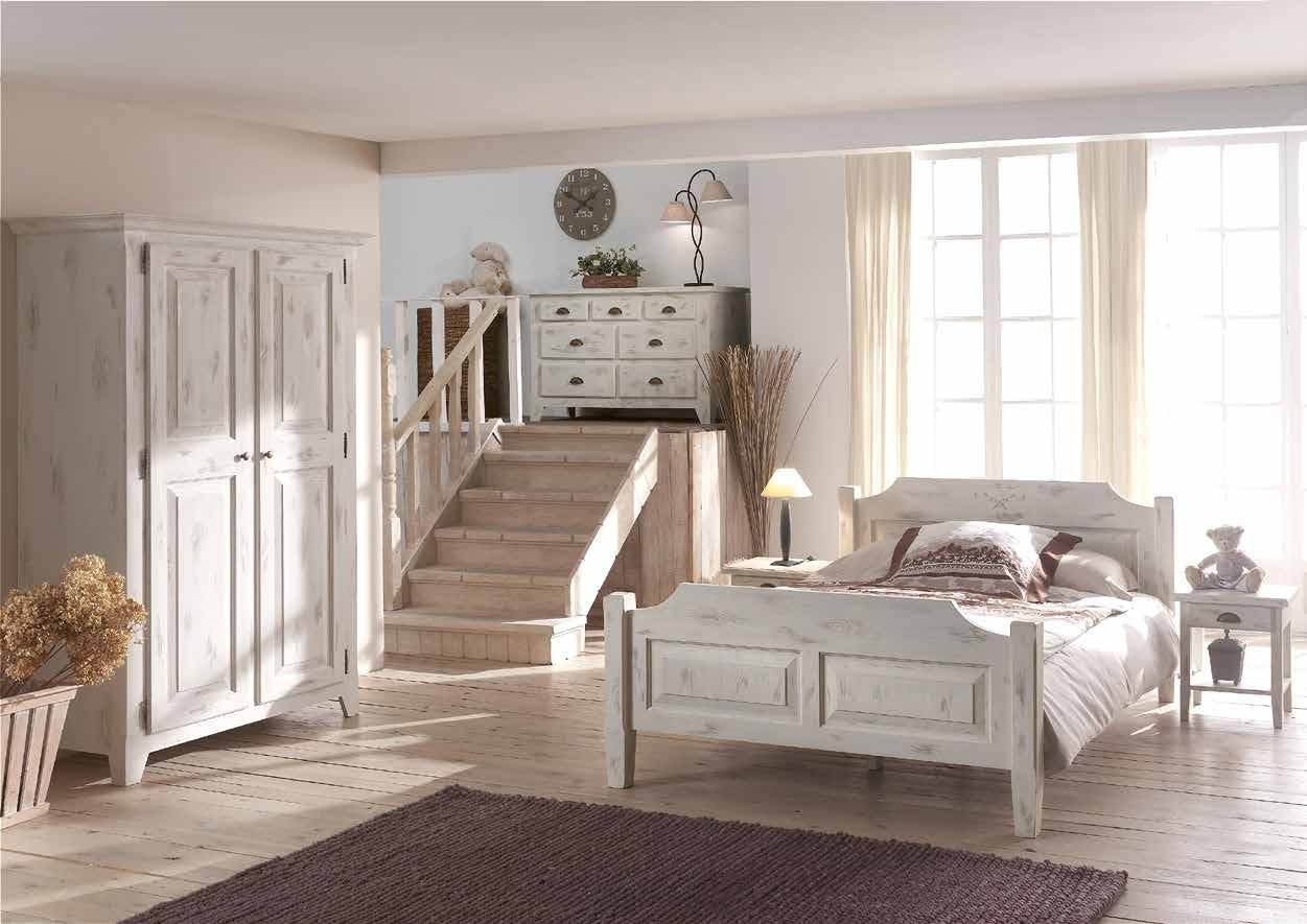 Lit 90cm pin cérusé blanc RIVAGE