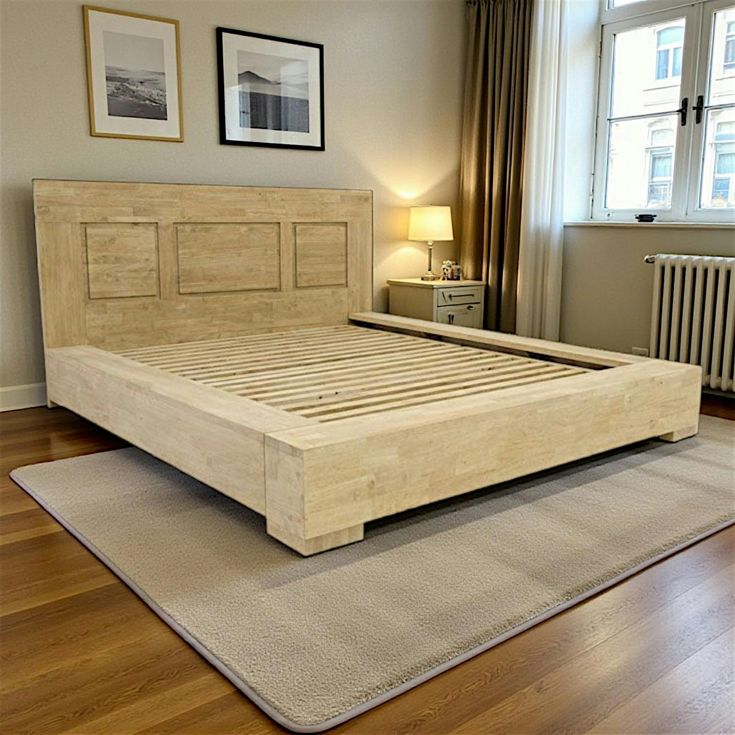 Lit hévéa couchage 160cm OLGA