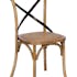 Chaise bois et metal de style bistrot assise en cannage