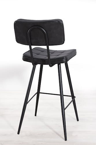 Chaise haute de bar capitonnée noire style contemporain tim (lot de 2)  Couleur noir Pier Import