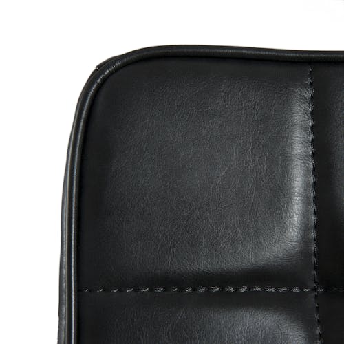 Chaise haute de bar en tissu noir pieds metal style industriel
