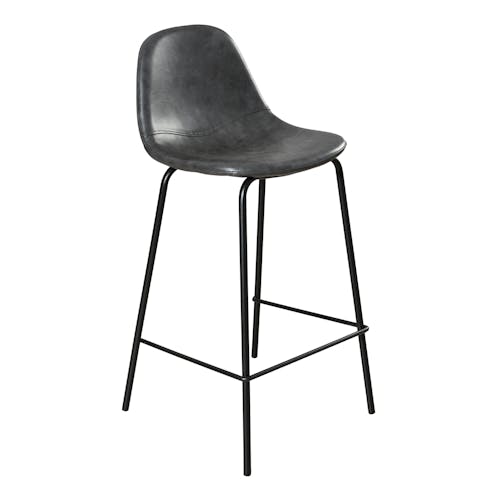 Chaise haute de bar en tissu noir pieds metal style contemporain