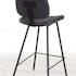 Chaise haute de bar en tissu noir pieds metal style contemporain