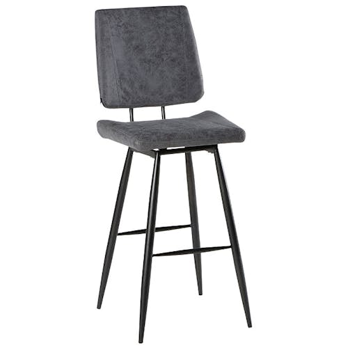 Chaise haute de bar en tissu gris pieds metal style contemporain