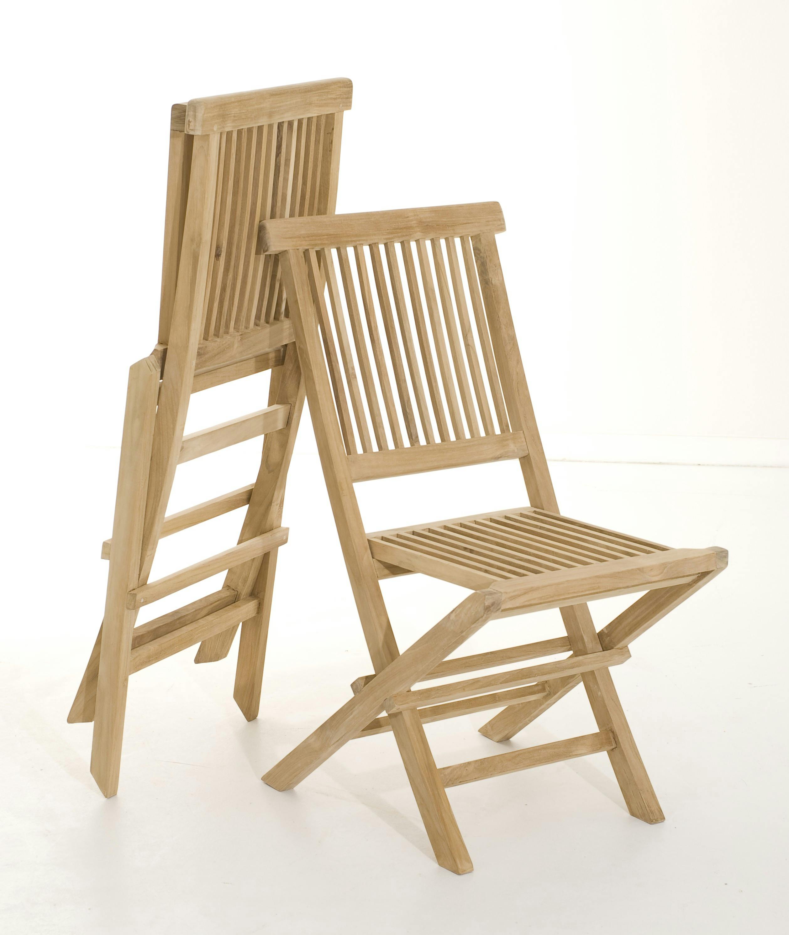 Lot de 2 chaises de jardin pliante Java en Teck 90 cm SUMMER