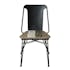 Lot de 2 Chaises en Acacia massif bandes teintes variées et métal noir 50,5x49x85cm CADIX