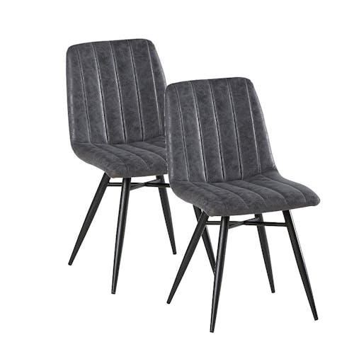 Chaise en tissu gris pieds metal de style contemporain