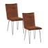 Chaise en tissu marron pieds metal epingle de style contemporain