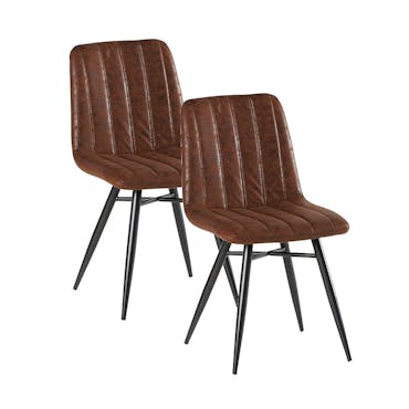  Chaise en tissu marron pieds metal de style contemporain