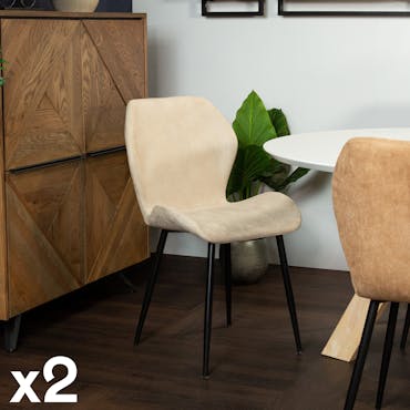Lot de 2 Chaises crème