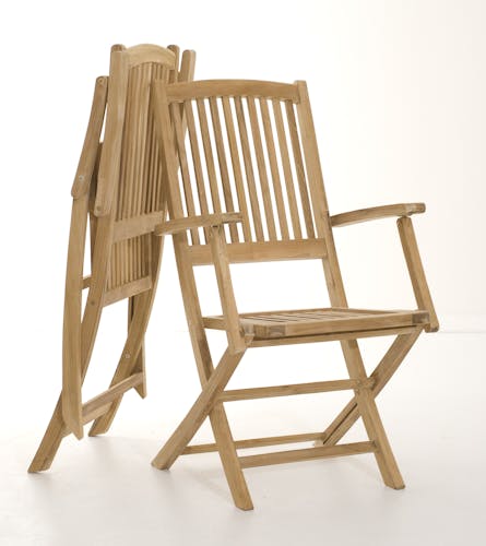 Lot de 2 fauteuils de jardin pliant Lombock en Teck  99 cm SUMMER