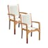 Lot de 2 fauteuils en Teck massif et assise et dossier en Textilène couleur ivoire 55,2x57x91,5cm SUMMER
