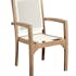 Lot de 2 fauteuils en Teck massif et assise et dossier en Textilène couleur ivoire 55,2x57x91,5cm SUMMER