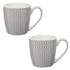 Lot de 2 mugs ronds à anse motif zigzags géométriques noirs D8xH11cm