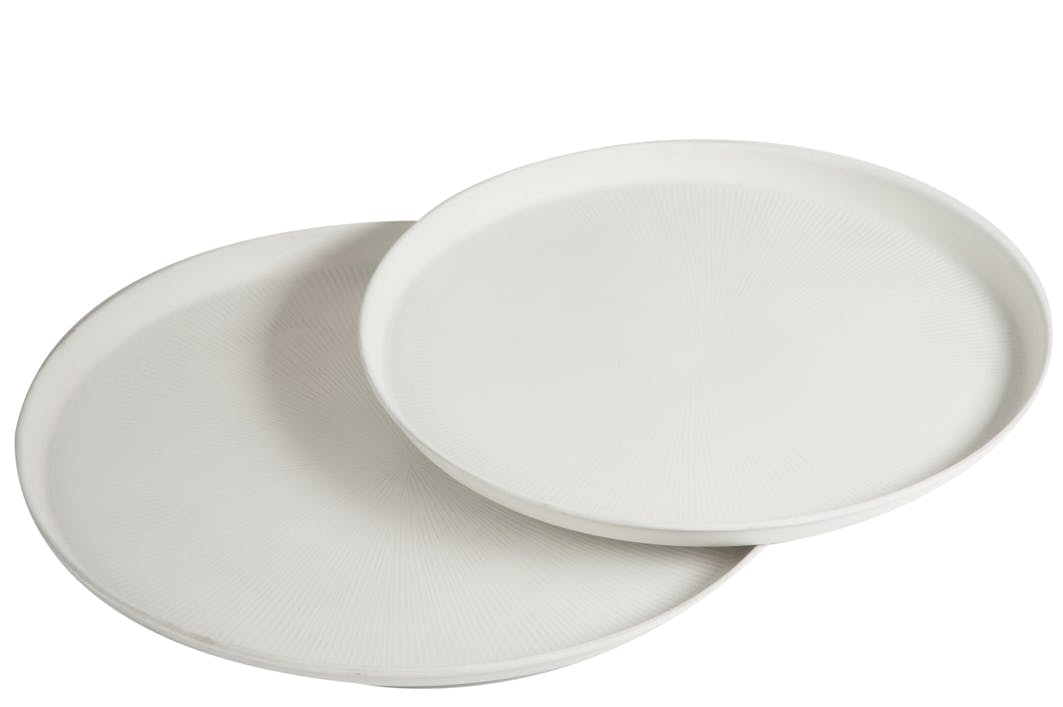 Lot de 2 plateaux ronds en aluminium, D50xH4cm