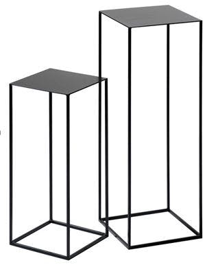 Lot de 2 sellettes gigognes en métal et acier 34x34xH74cm
