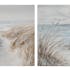 Lot de 2 tableaux MARINE Bord de mer et banc de sable tons beiges, bruns, bleus et blancs 25x25cm