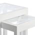 Lot de 2 tables gigognes bois blanc, plateau en verre avec croisillons 55x45x60cm