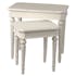 Lot de 2 tables gigognes en bois vieilli blanc shabby LEONIE L65xP45xH60 AMADEUS