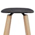 Lot de 2 Tabourets de Bar en bois assise gris foncé et pieds bois naturel avec support pieds en métal D37xH73cm