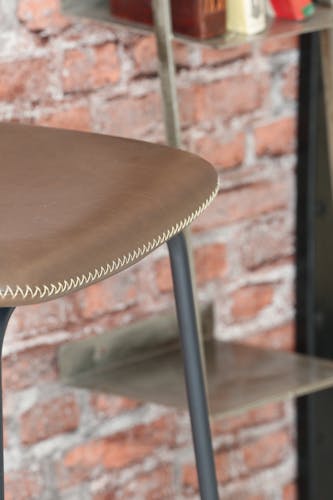 Chaise haute de bar marron style contemporain pied metal