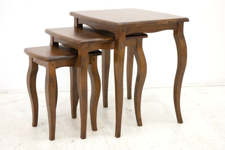 Lot de 3 tables gigognes Hévéa 51x46x56cm TRADITION