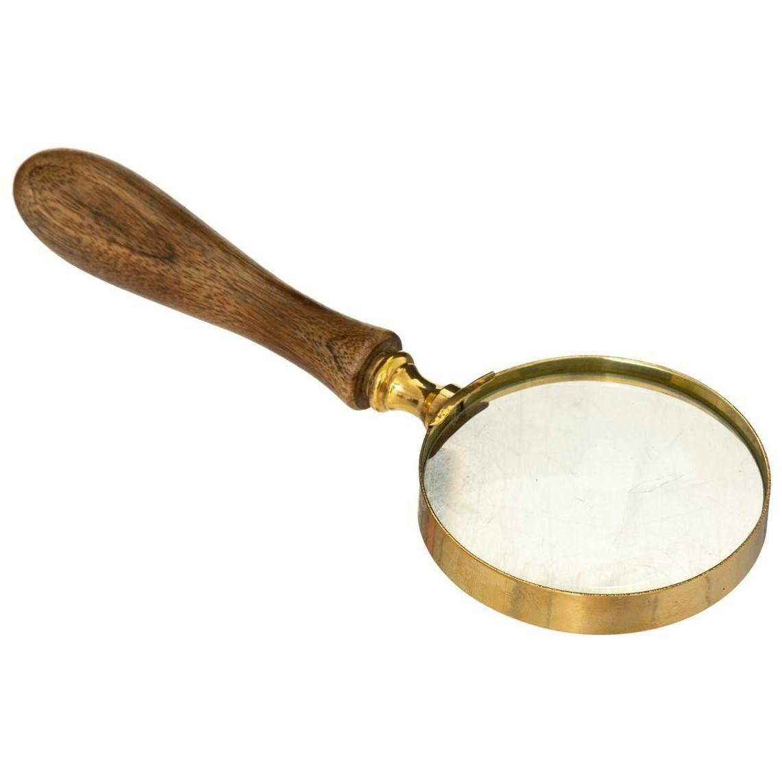 Loupe en bois de manguier et métal doré