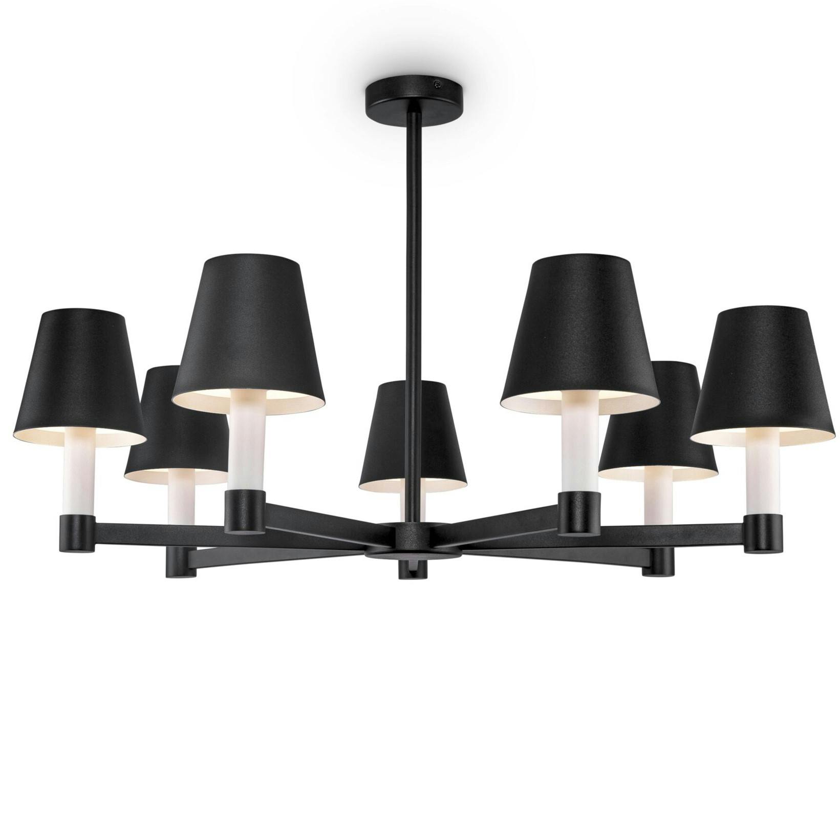 Lustre moderne noir 7 abat-jour MODENE