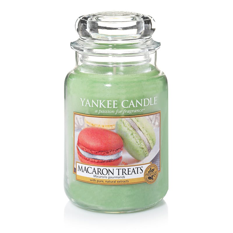 Macarons gourmands bougie parfumée grande jarre YANKEE CANDLE