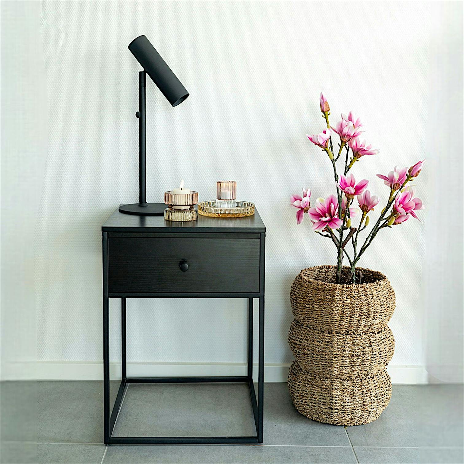 Magnolia artificiel rose en pot