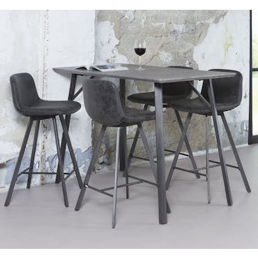  Table haute mange debout rectangulaire en bois effet beton style contemporain