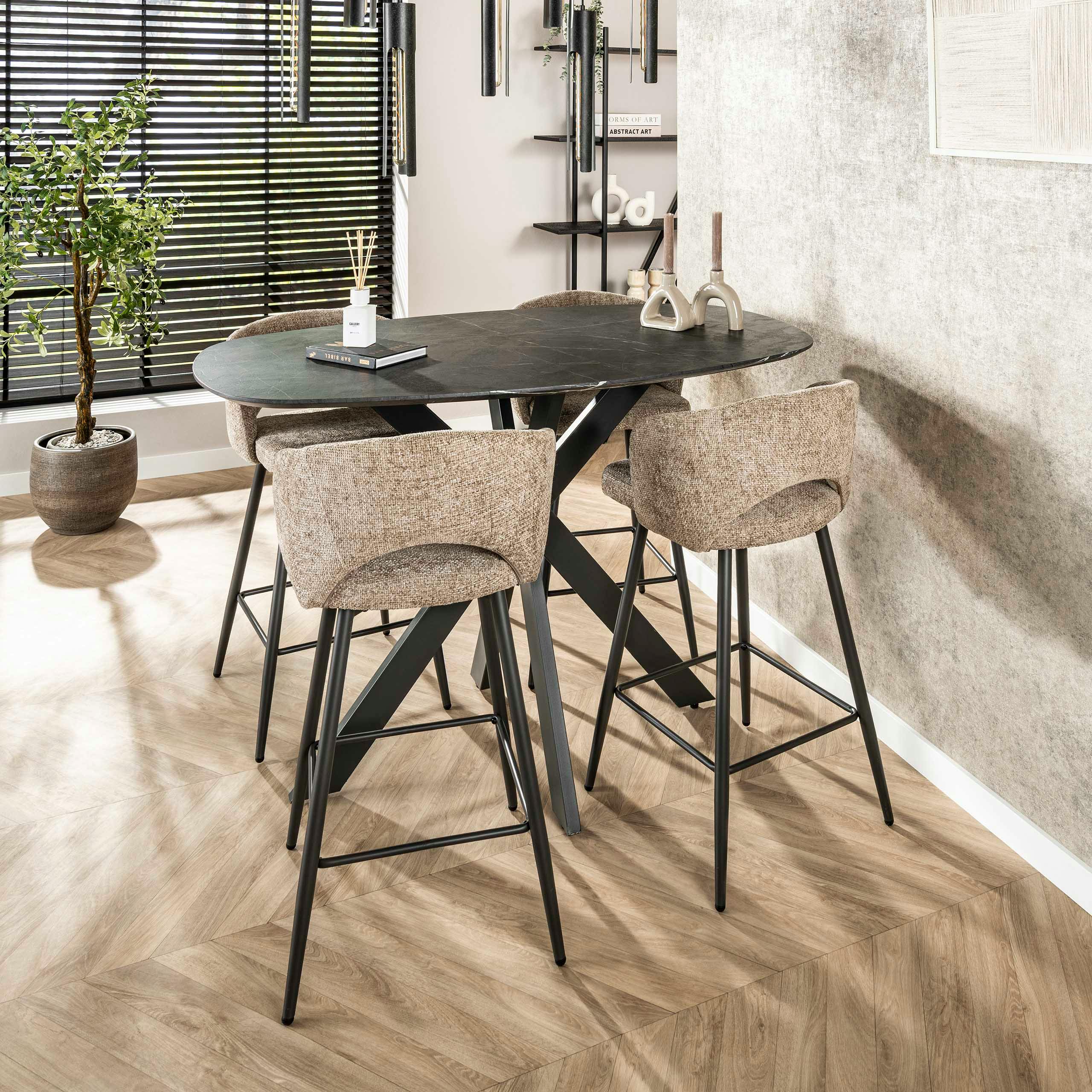 Mange-debout ovale effet onyx 140 cm RALF