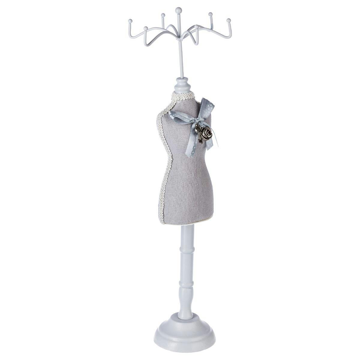 Mannequin porte bijoux "Ruban bleu" 12x12xH40cm