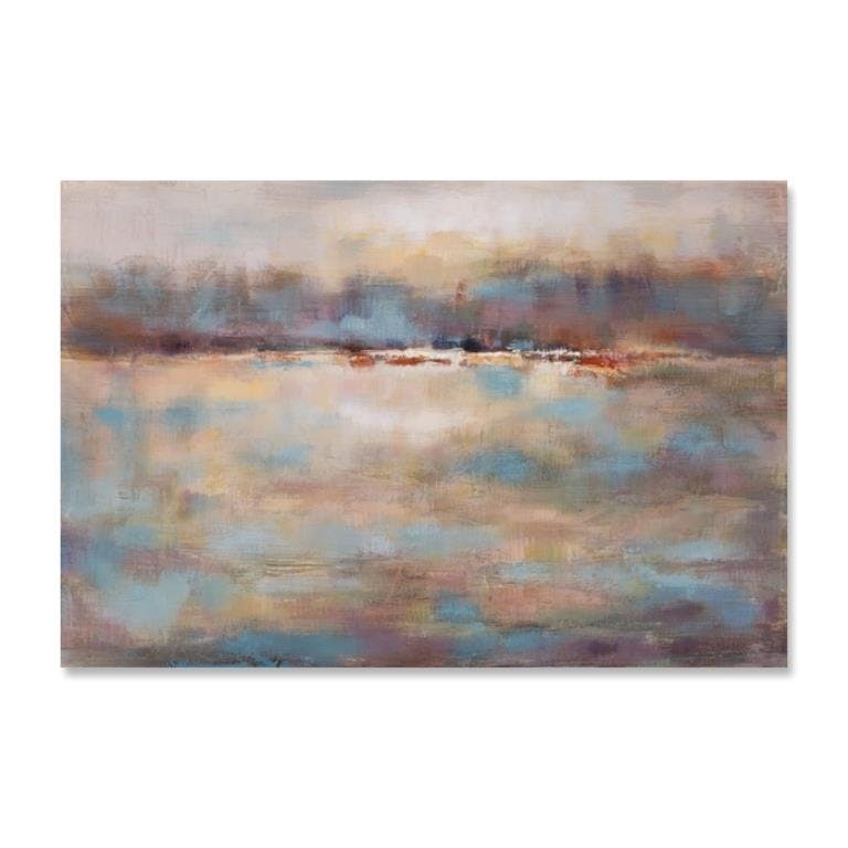 MARINE 80x120 Peinture abstraite acrylique Marron et Bleu