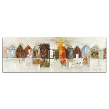 MARINE Peinture Figurative panorama Vert Acryl. 150x50