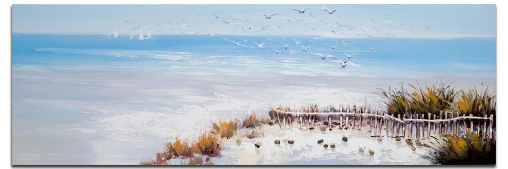 MARINE Tableau Paysage panoramique Bleu Acrylique 150x50