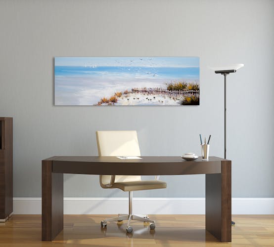 MARINE Tableau Paysage panoramique Bleu Acrylique 150x50