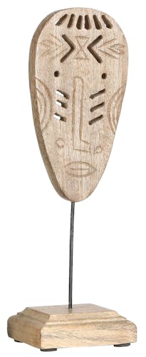 Masque Mistik front sculpté ajouré 26 cm sur pied