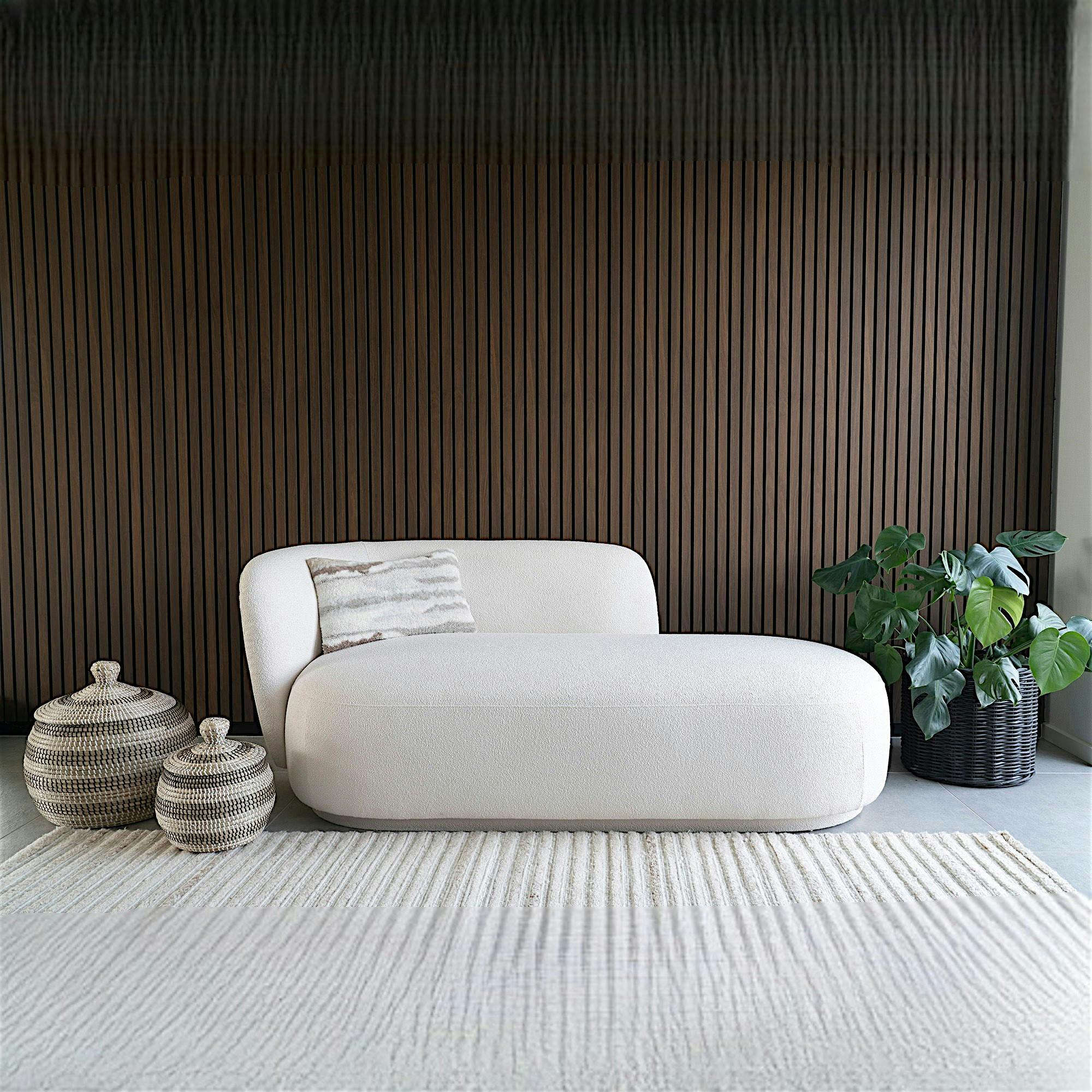 Méridienne blanche design organique et coussin assorti NAMSOS