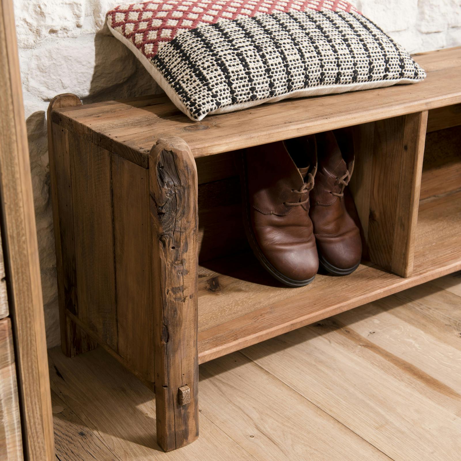 Meuble à chaussures en bois de pin recyclé DENVER