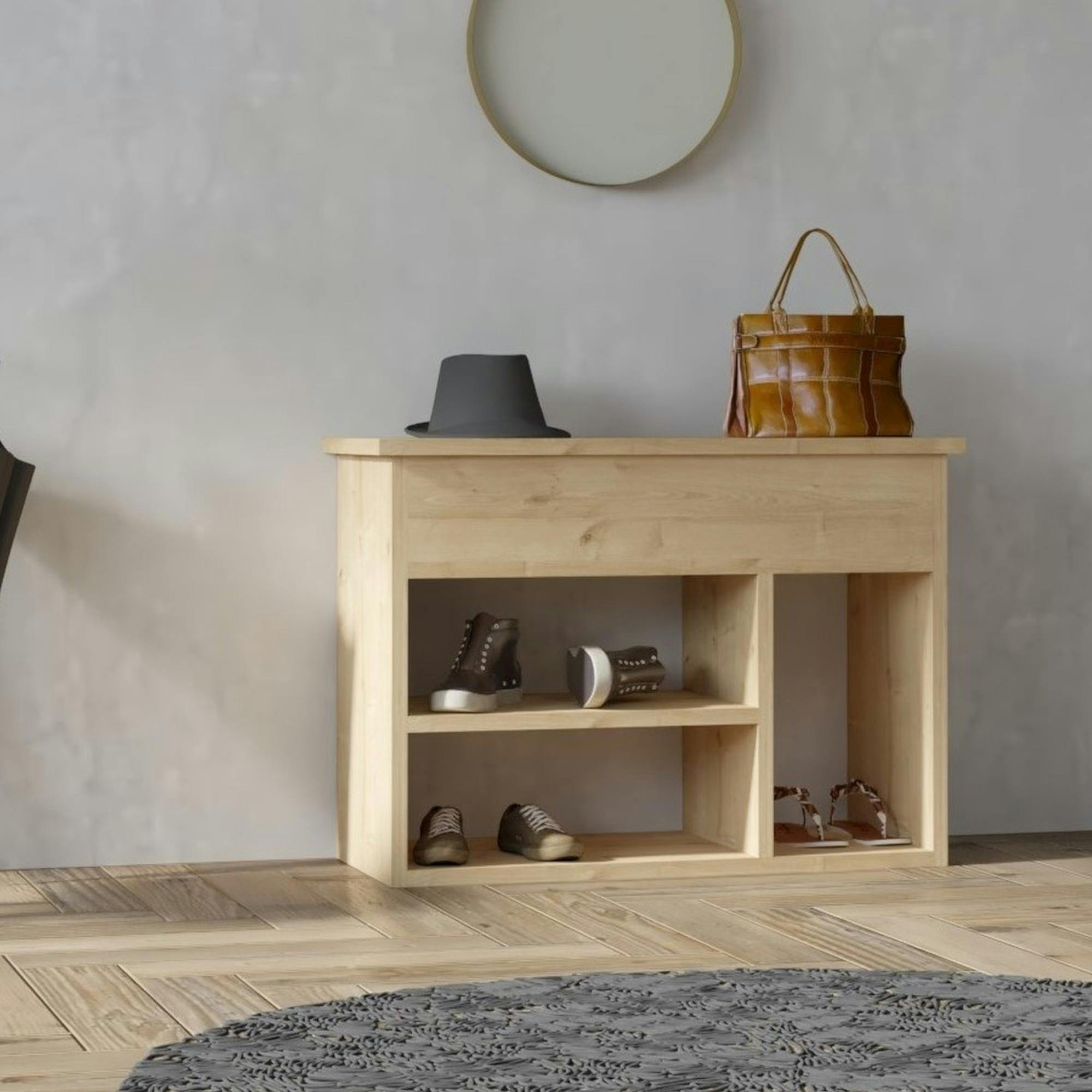 Meuble à chaussures moderne effet bois clair MARFA